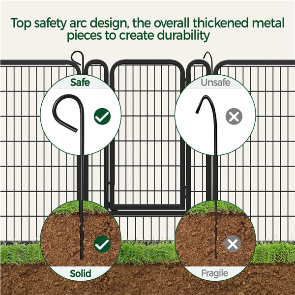 24 Panels 100cm Heavy Duty Dog Pen Pet Playpen Dog Fence