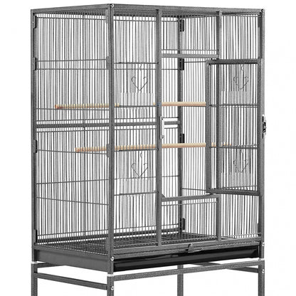 53.5″H Mobile Large Parrot Cage w/ Stand Bird Cage