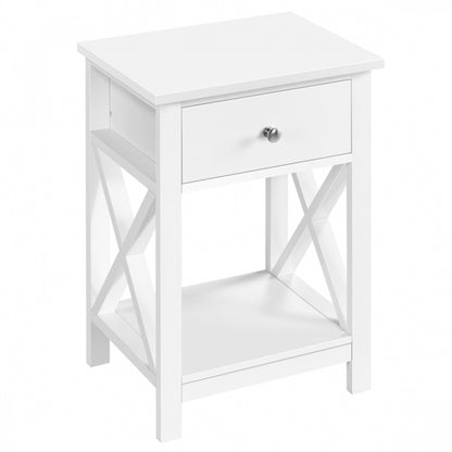 Improved Quality Wood X Shape Bedside End Table Set of 2 Storage Cabinet Nightstand