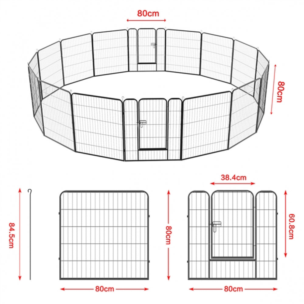 24 Panels Heavy Duty Dog Pen
