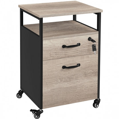 2 Sets Mobile Office File Cabinet