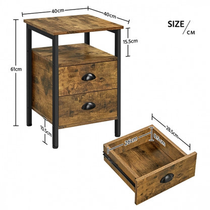 1 Pair Side Table with 2 Drawers