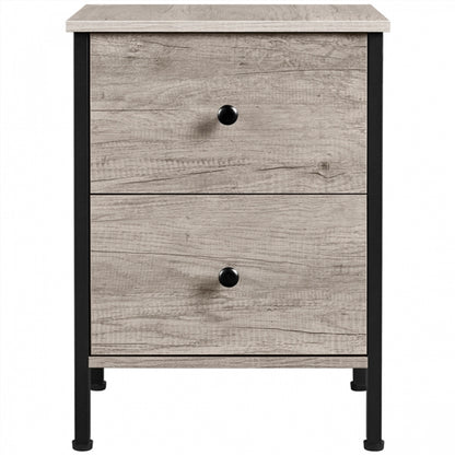 Metal-Framed Side Table with 2 Drawers