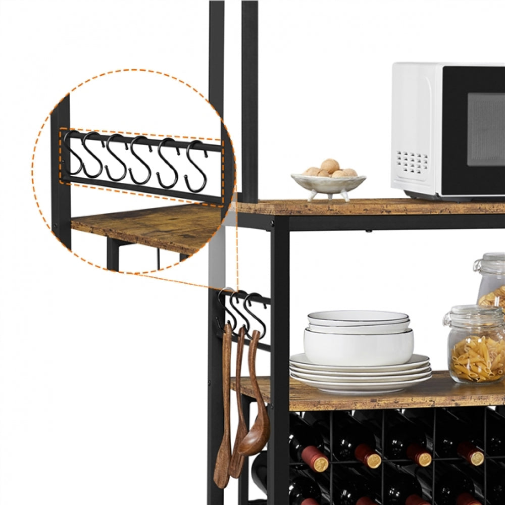 Freestanding Wine Rack with Glass Holder and Wine Storage