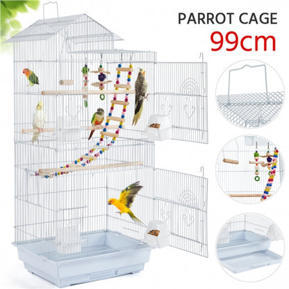 Metal Parrot Cage Bird cage w/ Swing & Ladder