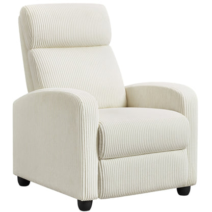 Recliner Chair Corduroy Recliner Sofa Adjustable Modern Single Reclining Chair