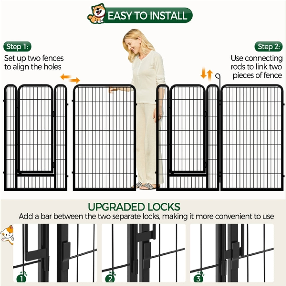12 Panels Heavy Duty Dog Playpen Panels