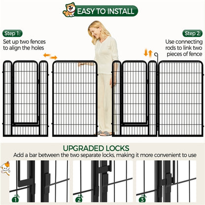 12 Panels Heavy Duty Dog Playpen Panels