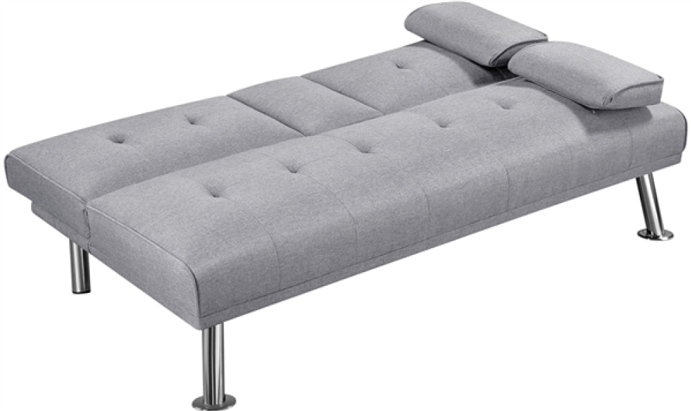 Fabric Upholstered Convertible Futon Sofa Bed