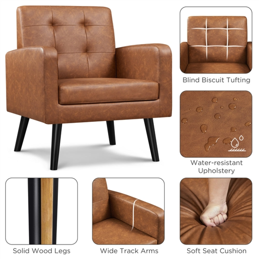 1 pair Faux Leather Armchair