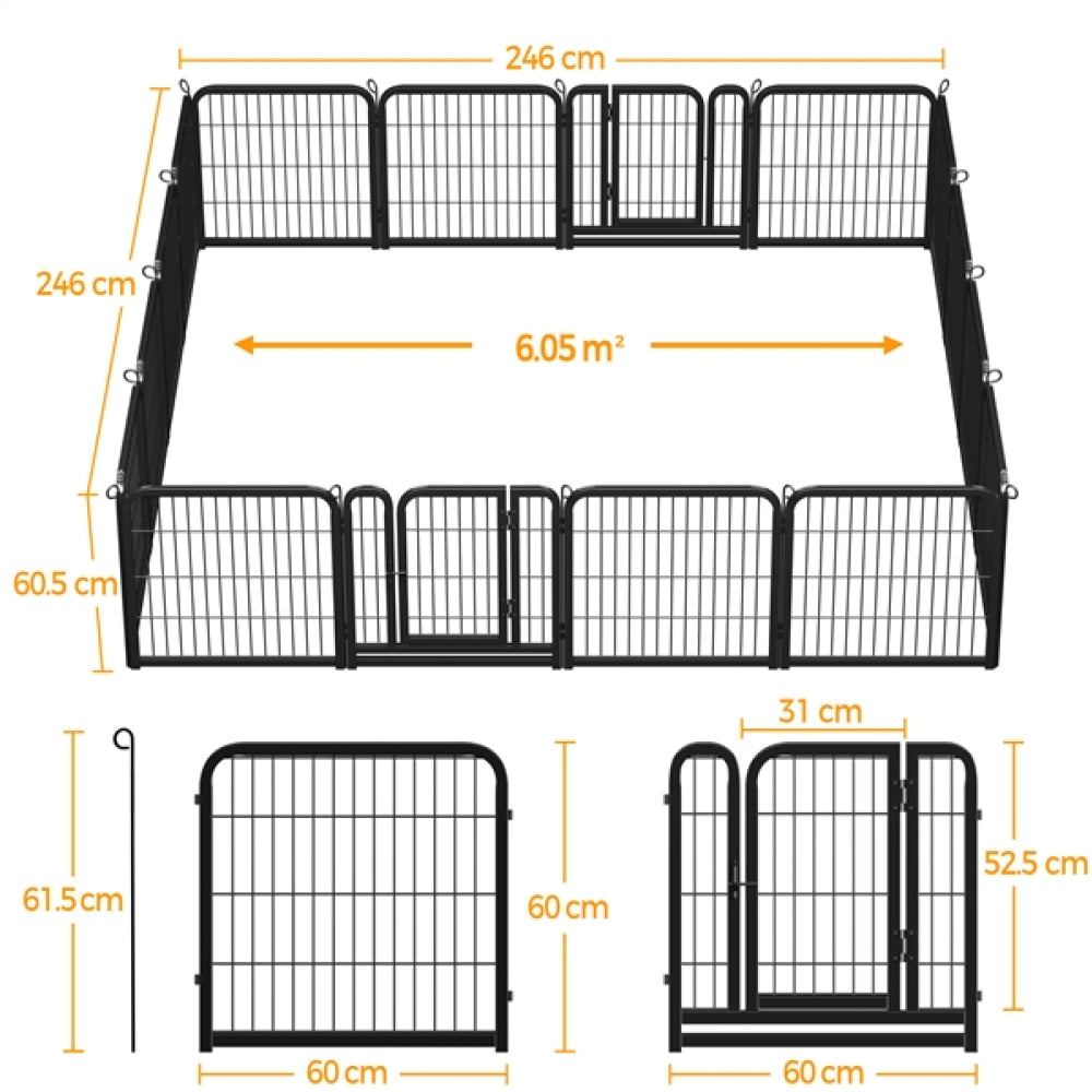 16pcs Dog Pen Pet Barrier Fence
