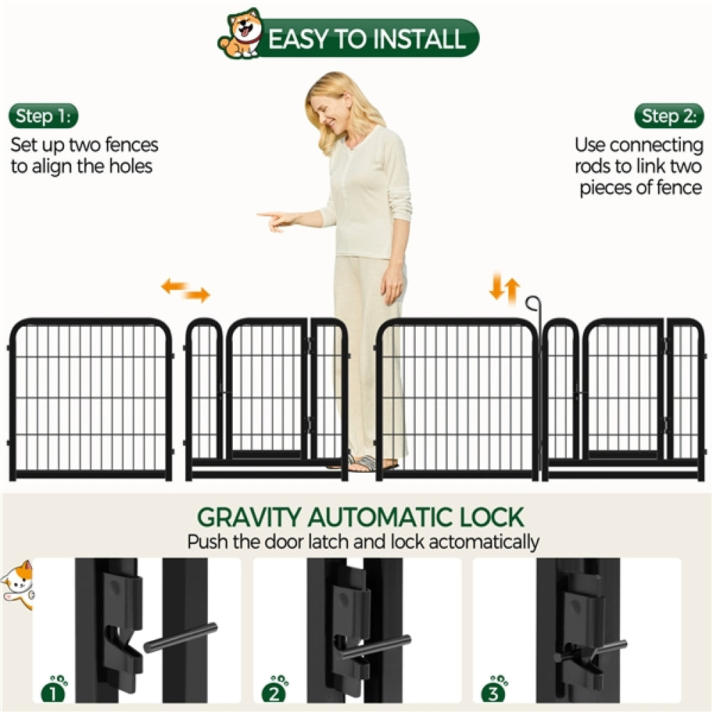 12 Panels Dog Playpen Metal Pet Pen