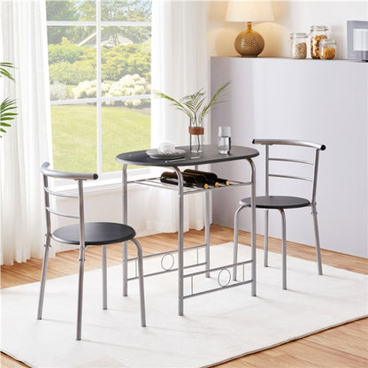 Modern Round Dining Table Set for 2 Dining Chairs