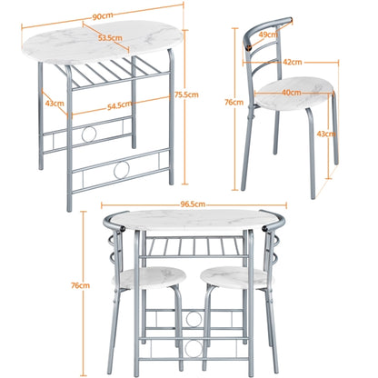 Modern Dining Set 1X Table + 2 Chairs