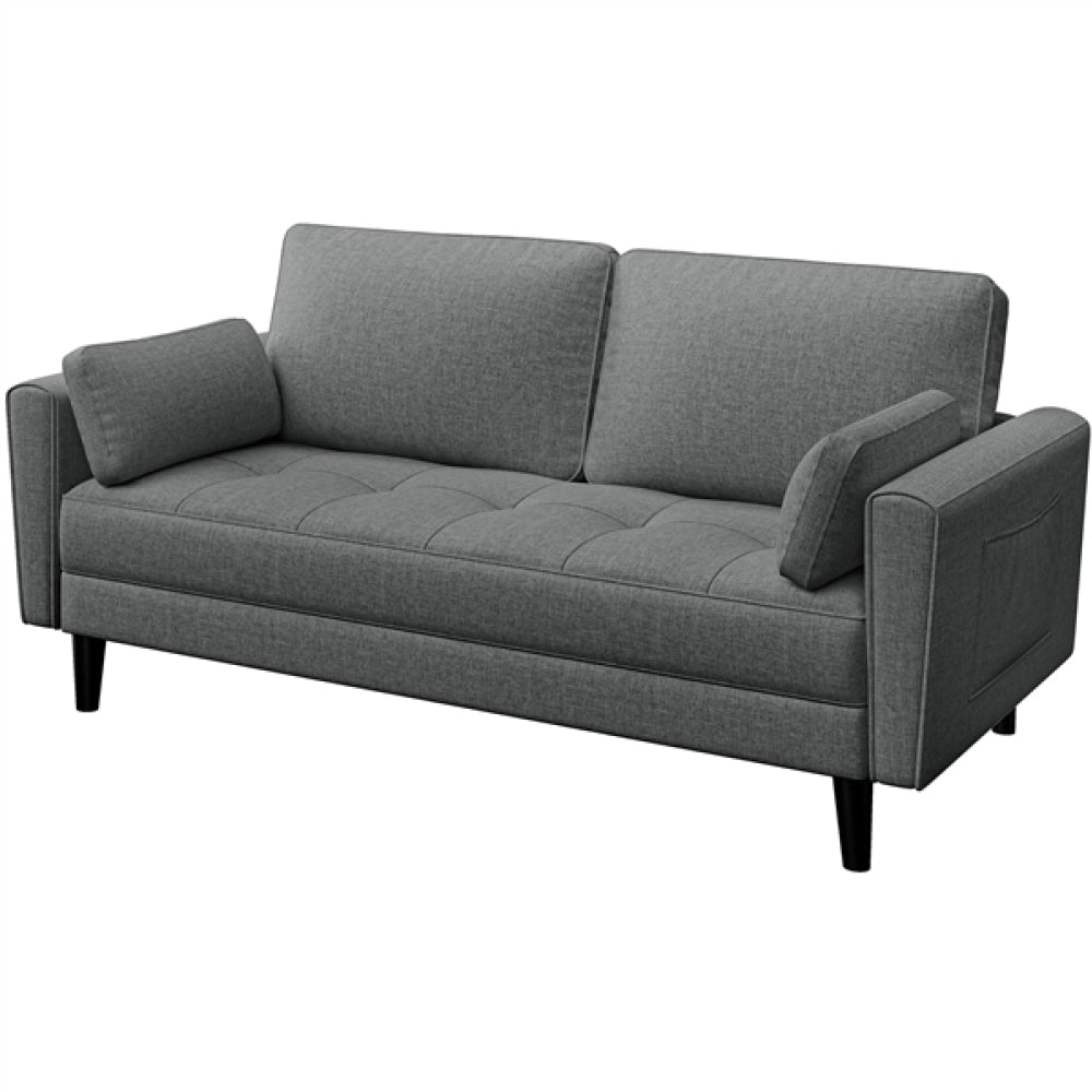 Fabric Upholstered Sofa 2 Seater Couch with Tufted Single Seat Cushion