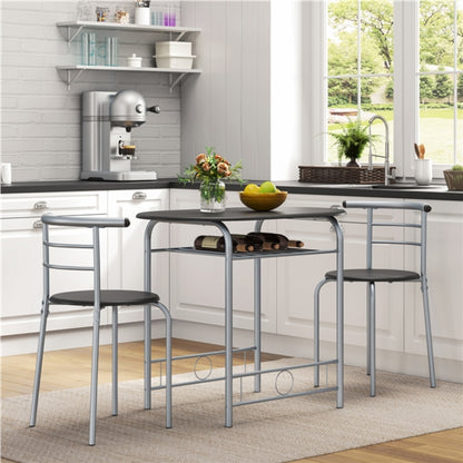 Modern Round Dining Table Set for 2 Dining Chairs