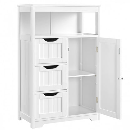 Bathroom Floor Cabinet MDF Wooden Storage Organizer w/ Drawers