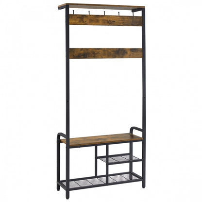 72” H Multifunctional Hall Tree with Bench &amp; Shoe Storage