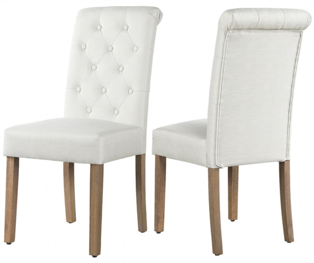 2PCS Classic Fabric Upholstered Dining Chair