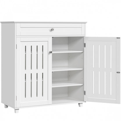 4 Tier Shoe Storage Cabinet 1 Drawer Closed Adjustable Shoes Rack