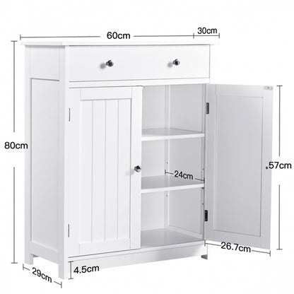 Free-Standing Bathroom Cabinet Storage Cabinet with 1 Drawer 2 Doors