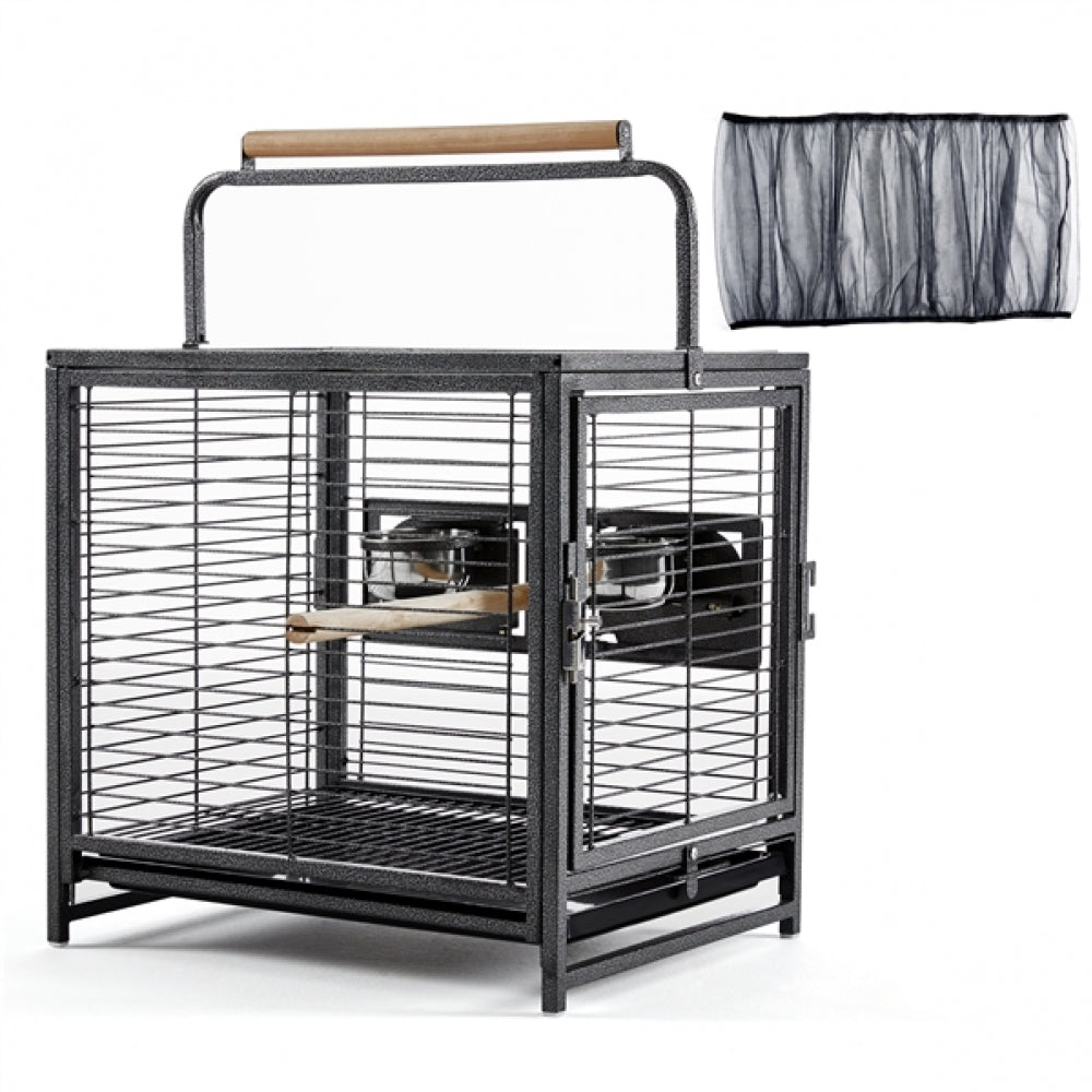 26" Wrought Iron Travel Bird Cage Carrier for Small to Medium Sized Birds