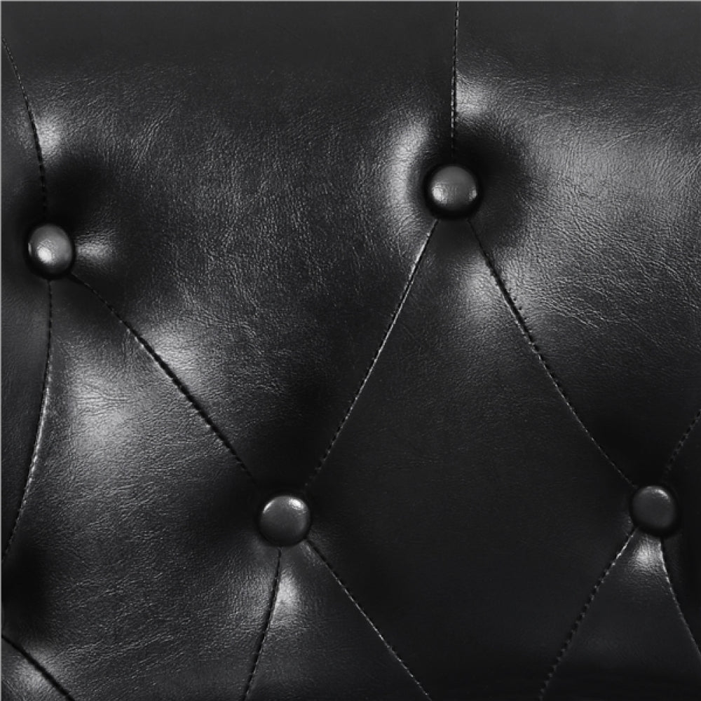 2pcs Button Tufted Faux Leather Barrel Accent Chair