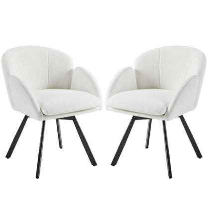 Flower-shaped Chenille Accent Armchair Contemporary Swivel Chair