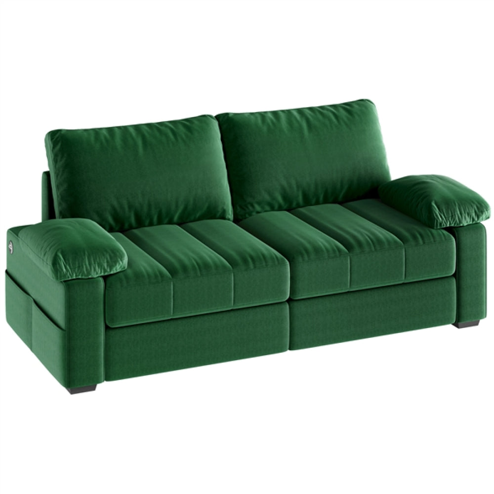 2-Seater Velvet Couch with Pillow Top Arms