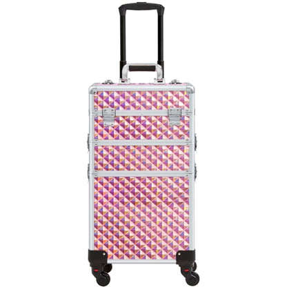 3-in-1 Rolling Makeup Train Case Portable Cosmetic Trolley
