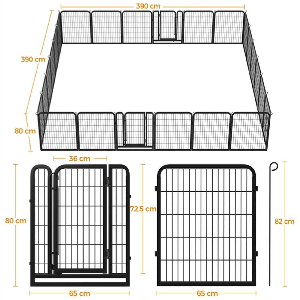 31.5″ Tall 24-Panel Heavy Duty Dog Playpen Dog Pen Dog Fence