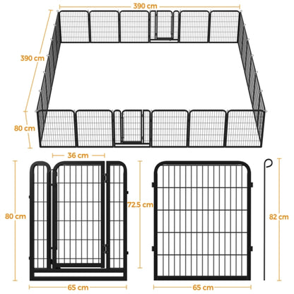 31.5″ Tall 24-Panel Heavy Duty Dog Playpen Dog Pen Dog Fence