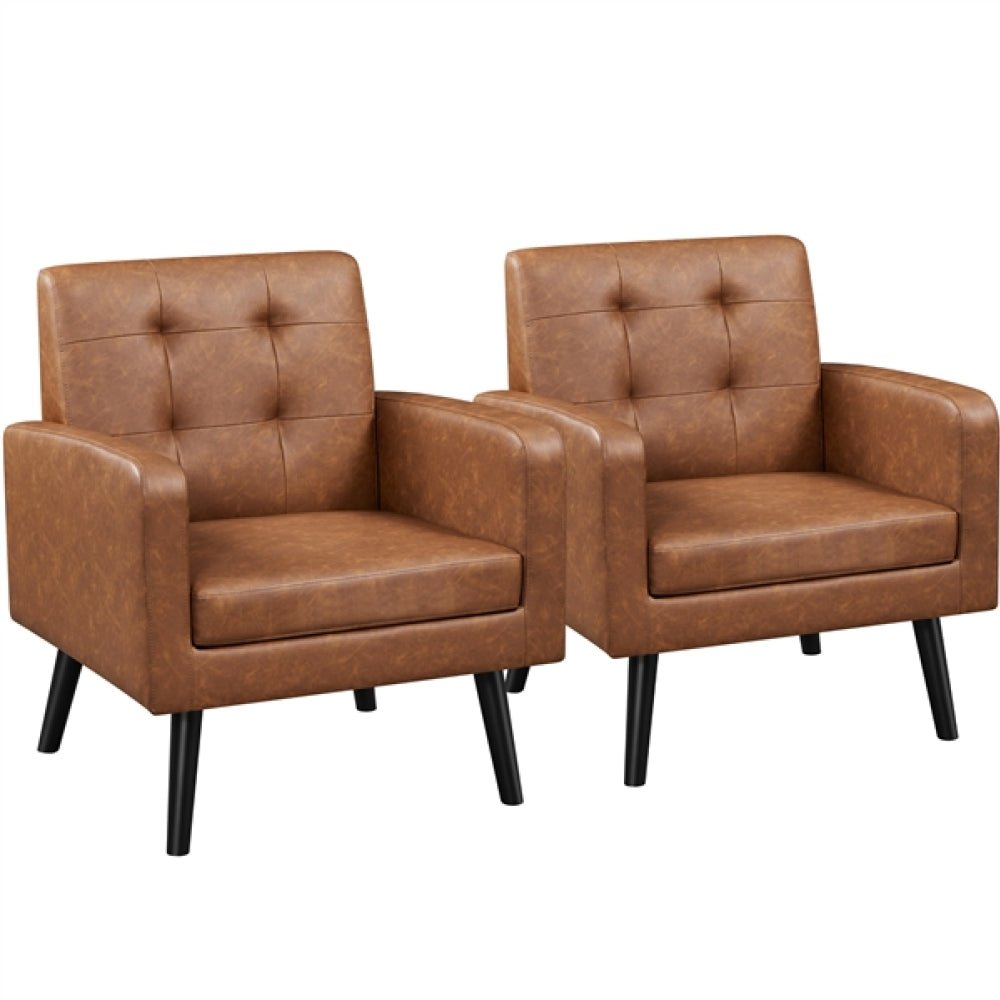 1 pair Faux Leather Armchair