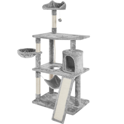 Deluxe Multi Level Cat Tree Condo with Basket & Hammock
