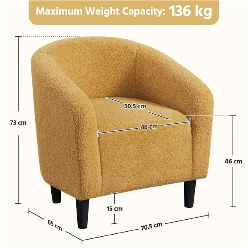 Boucle Club Chair Accent Barrel Chair