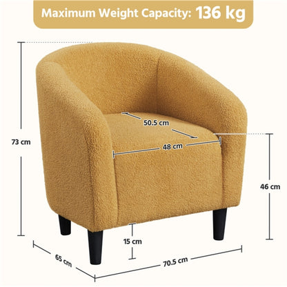 Boucle Club Chair Accent Barrel Chair