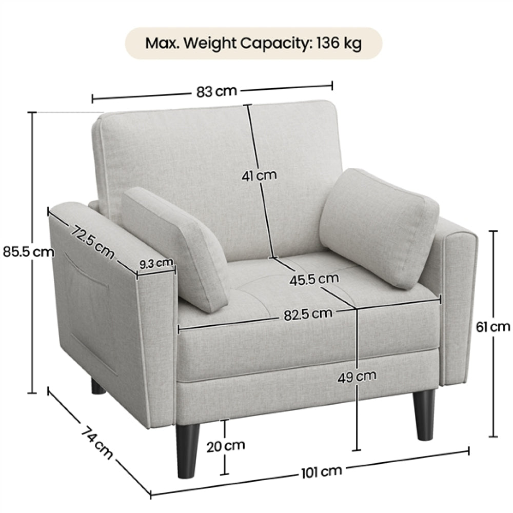 2pcs Tufted Oversized Armchairs