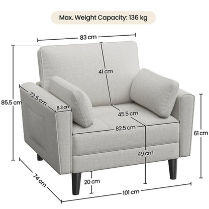 2pcs Tufted Oversized Armchairs