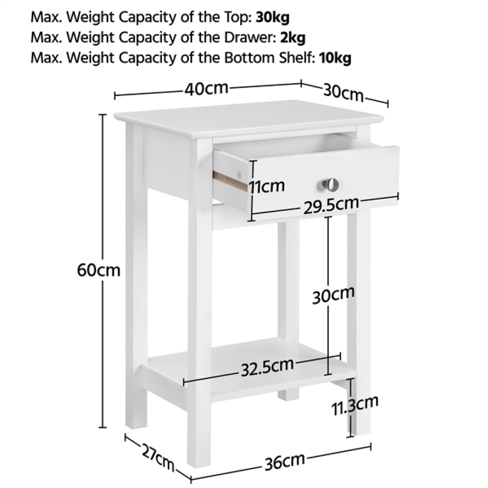 2pcs Improved Quality Wood Bedside End Table Storage Cabinet Night Stand