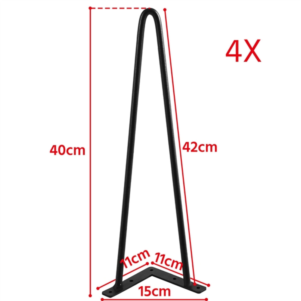 4PCS 16 Inch Solid Hairpin Table Legs 3-Rods