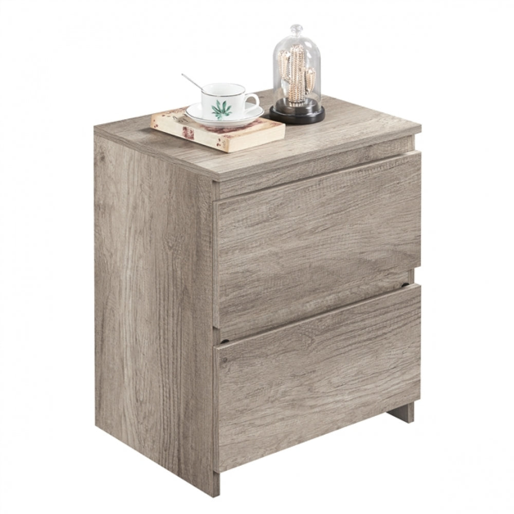 Minimalist Chic 2-Drawer Side Table End Table Nightstand