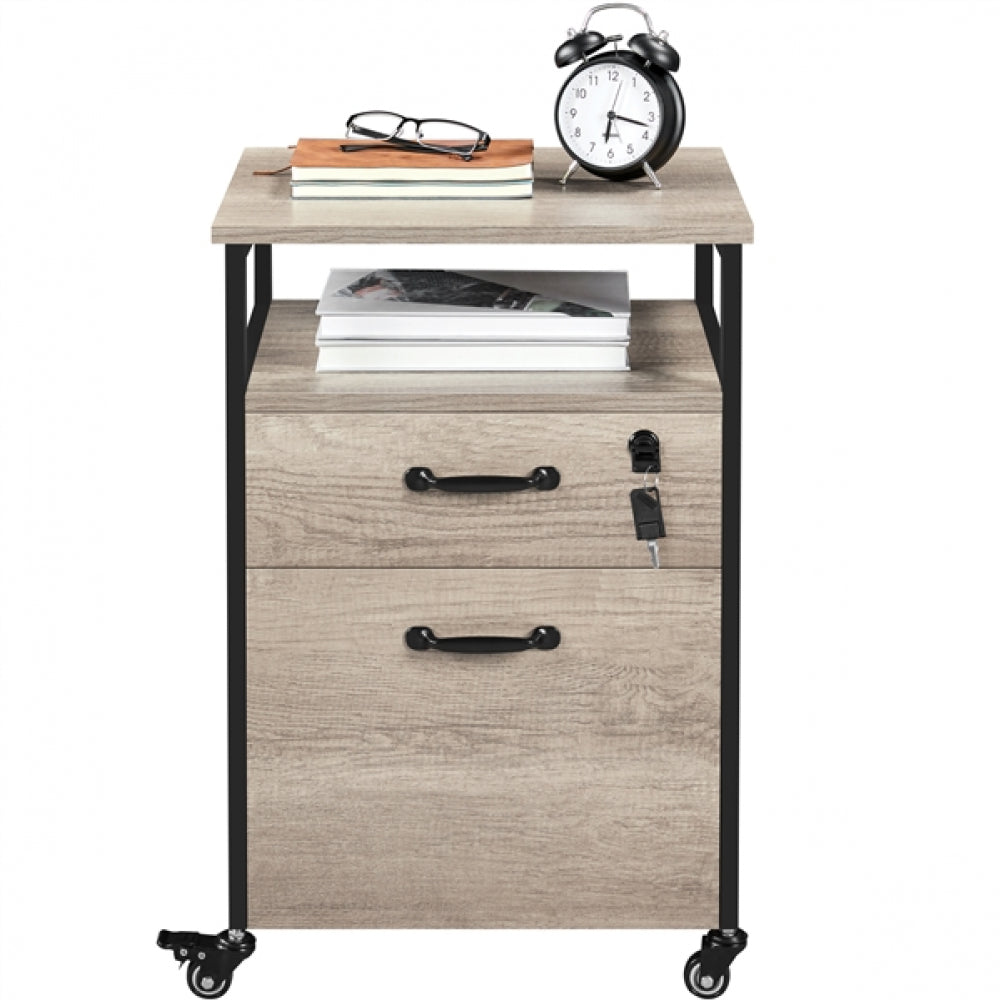 2 Sets Mobile Office File Cabinet