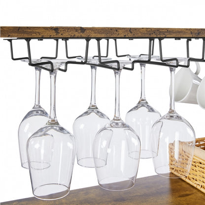 Freestanding Wine Rack with Glass Holder and Wine Storage