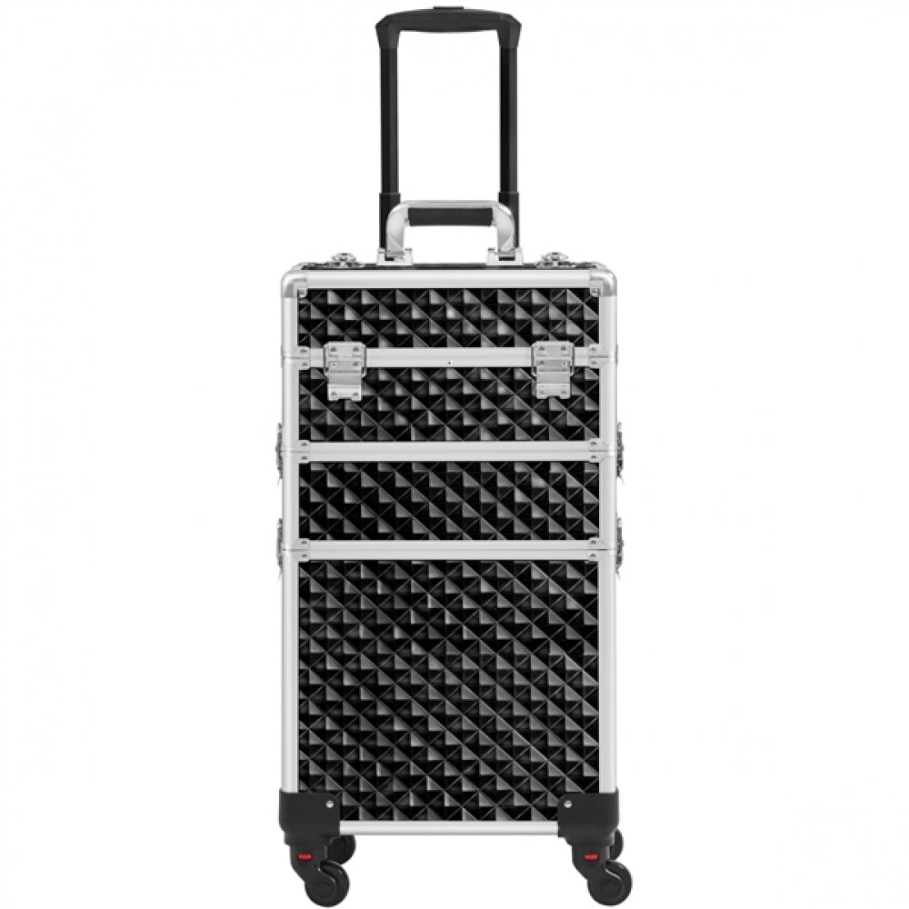 3-in-1 Rolling Makeup Train Case Portable Cosmetic Trolley