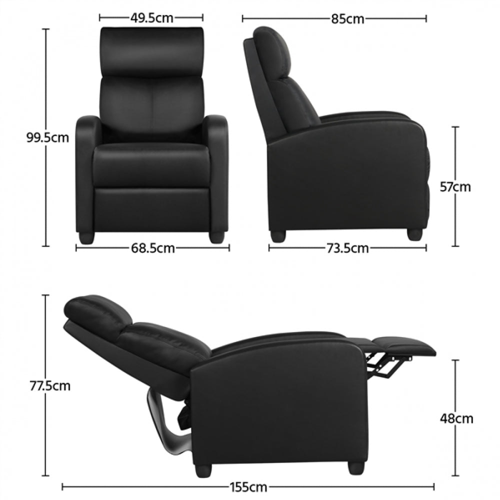 1 pair PU Leather Recliner Chairs