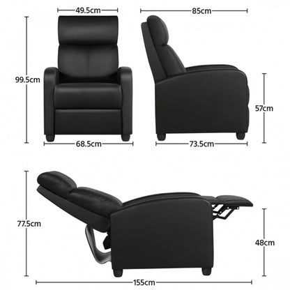 1 pair PU Leather Recliner Chairs