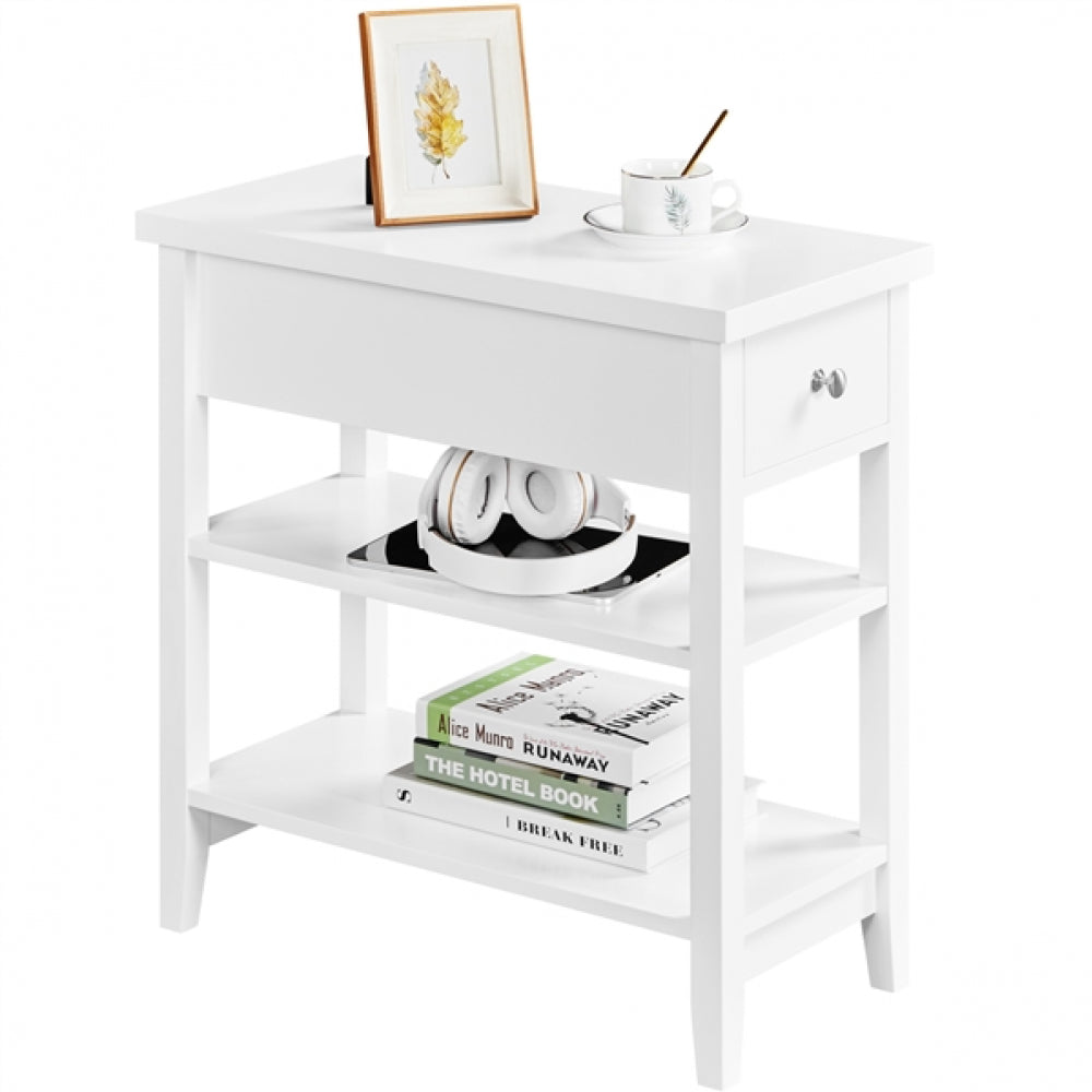 3-Tier End Table with Drawer