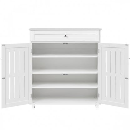 4 Tier Shoe Storage Cabinet 1 Drawer Closed Adjustable Shoes Rack