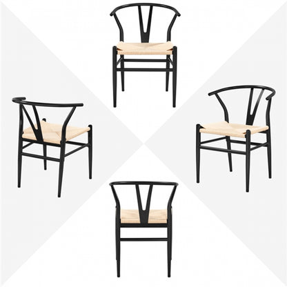 4PCS Weave Arm Chairs