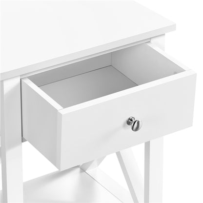 Pack of 2 Improved Quality Wood X Shape Bedside End Table Storage Cabinet Night Stand